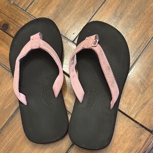 Rainbow Kids Flip Flops - Pink and Black